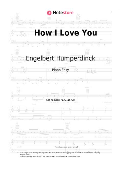 How I Love You piano sheet music easy Engelbert Humperdinck in Note-Store.com | Piano.Easy SKU ...