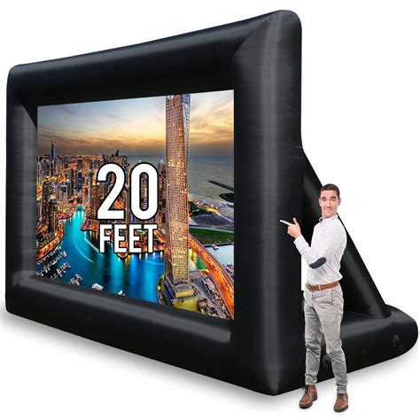 20 Feet Blow Up Projector Screen Outdoor Movie Home Theater Screen ...