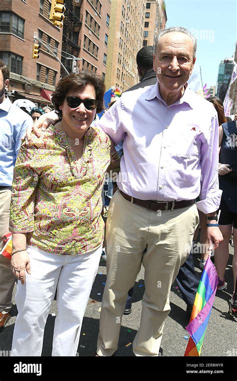 Chuck Schumer and wife Iris Weinshall attends the NYC LGBTQIA+ Pride ...