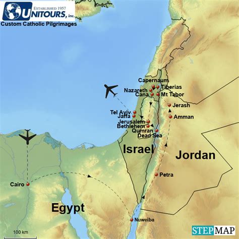 StepMap - Rivera Egypt, Jordan, Israel - Landkarte für Israel