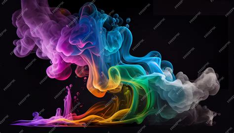 Premium AI Image | A colorful smoke explosion with a black background