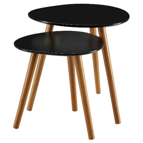 Set Of 2 Oslo Nesting End Tables Black/natural - Breighton Home : Target