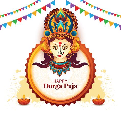 Beautiful classic happy durga puja festival greeting card background 11008723 Vector Art at Vecteezy