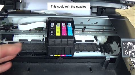 Simple way to clean the Epson print-head nozzles with a damp cloth - YouTube