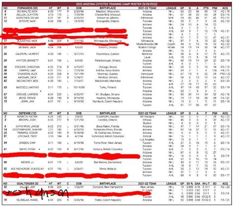 Remaining opening night roster candidates. Any predictions? : r/Coyotes