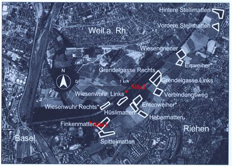 The "Lange Erlen" with its artificial recharge basins and the location ...