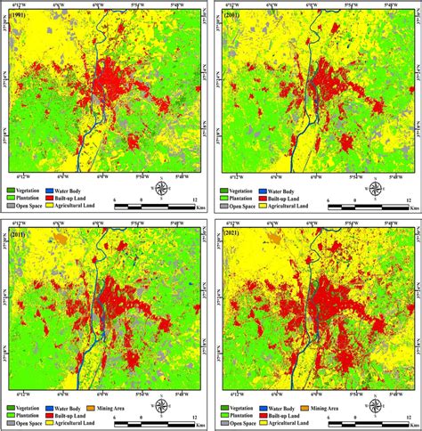 Satellite image classification from 1991 to 2021 | Download Scientific ...