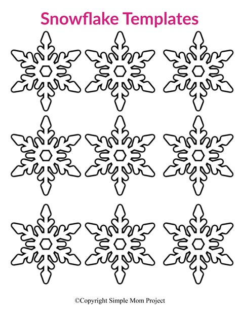 Free Printable Small Snowflake Templates – Simple Mom Project