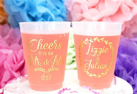 Personalized Plastic Cup, Wedding Party Cups, Frosted Cups, Frost Flex ...