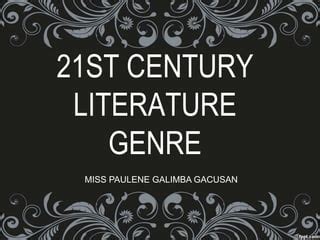 21st Century Literary Genre