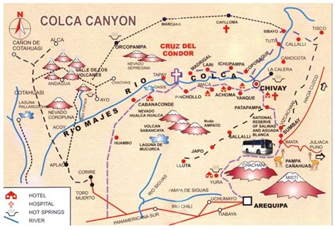 → Colca Valley and Colca Canyon Map - Colca Trek Map - Colca Map