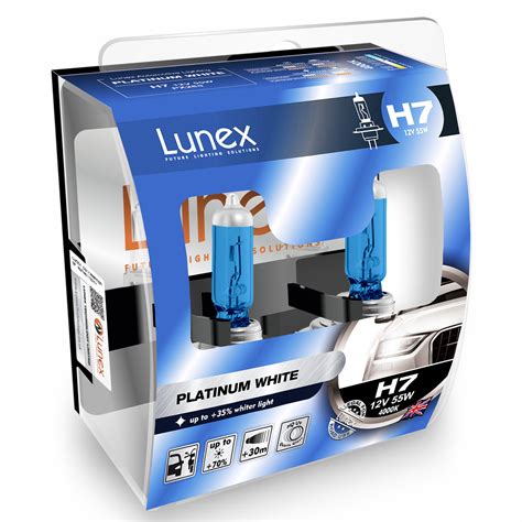 Lunex H7 55W 12V Platinum White 4000k Max White Effect 2 bulbs | eBay