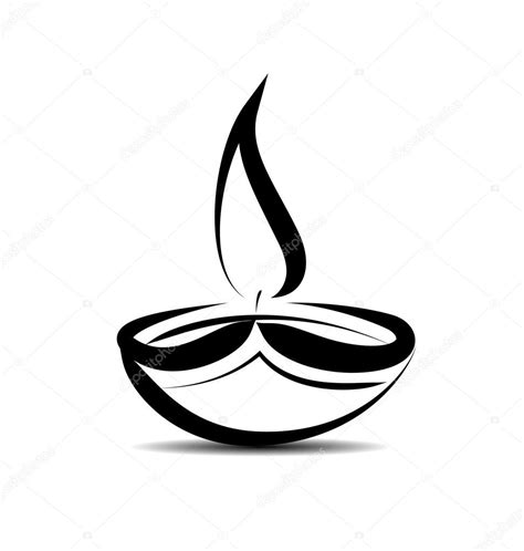 Vector Line sketch Diwali lamp Stock Vector by ©onot 128417138