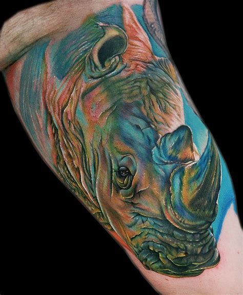 A Rhino by Cecil Porter : Tattoos