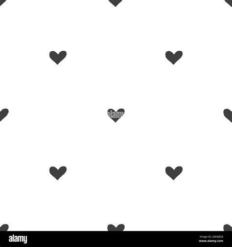 Valentines seamless pattern design. Simple black and white heart background. Heart shape vector ...