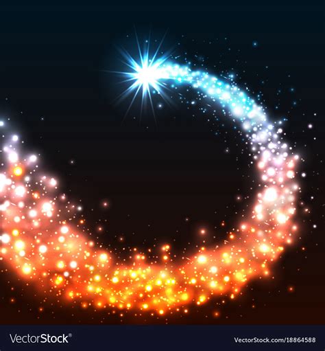 Colorful shining star magic star with dust tail Vector Image