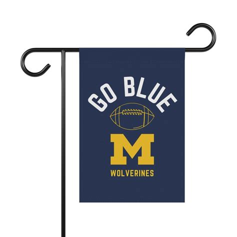 High Quality Go Blue Michigan Wolverines, Flag Garden or House Flag Michigan Football Flag ...