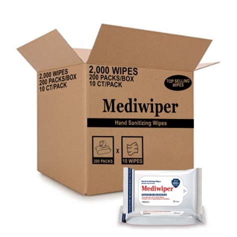 Mediwiper 2000 wipes Antibacterial Alcohol-Free Hand Sanitizer Wipes - 10 Count, 200 Packs, 2000 ...