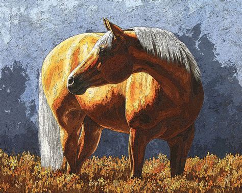 Palomino Horse - Variation Painting by Crista Forest