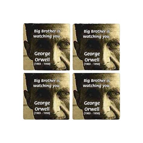 Orwell Big Brother 1984 Tile Coaster by philosophy_shop