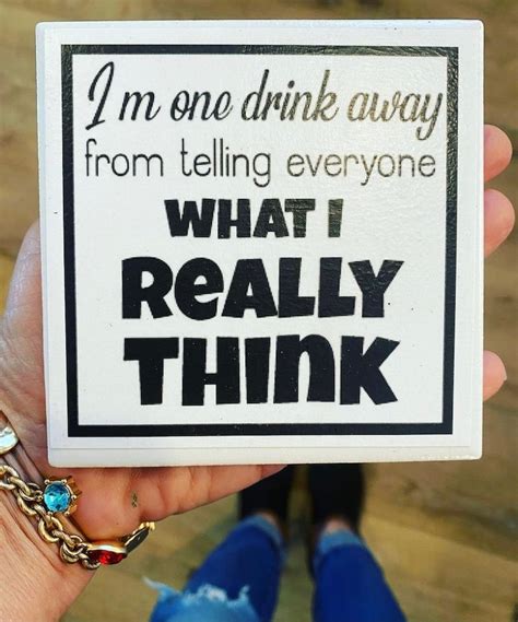 Funny Drink Coasters Tile Coasters for Happy Hour, Cocktail Hour and ...