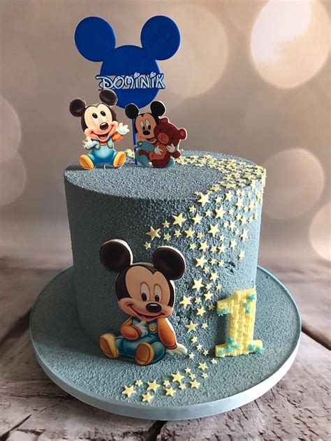 Mickey Mouse cake | Mickey mouse birthday cake, Baby mickey mouse cake, Mickey mouse cake