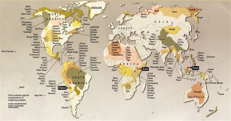 Global map of major Indigenous Peoples [1703×692] : MapPorn