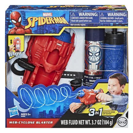 Marvel Spider-Man Web Cyclone Blaster Toy, Shoots Web Fluid Or Water ...