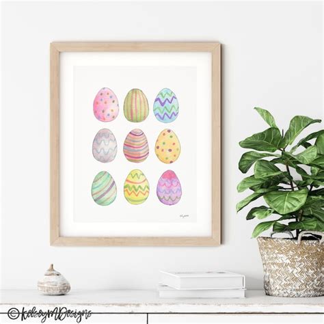 Easter Wall Art Pastel Spring Decor Easter Egg Art Print - Etsy