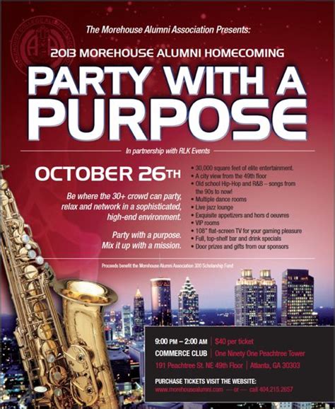 Party with a Purpose during Morehouse Alumni Homecoming Weekend! Be ...