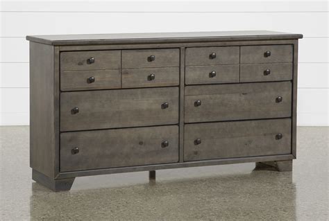 Marco Charcoal Grey Wood 34" 6 Drawer Dresser | Living Spaces