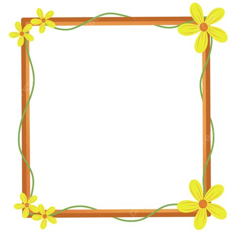 Yellow Flowers Frame White Transparent, Yellow Flowers Frame, Frame, Wedding, Flower PNG Image ...