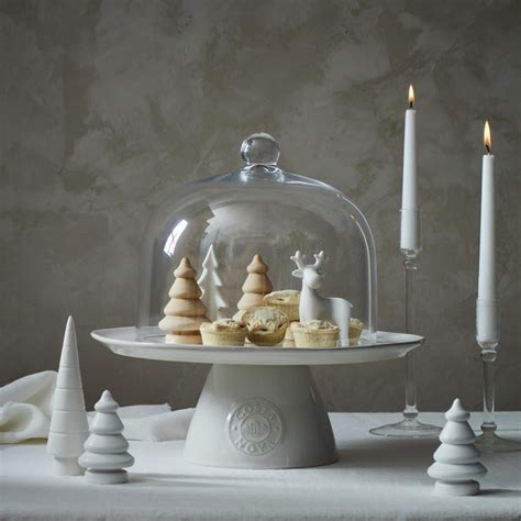 Stoneware White Cake Stand