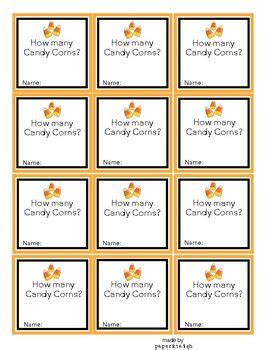 Halloween Candy Corn Guessing Game Printable Tags by Cindy Barry