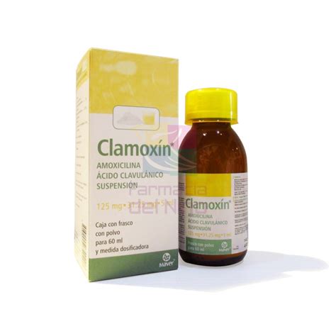 CLAMOXIN SUSP 60 ML (amoxicillin / clavulanate) 125 / 31.25 MG - Farmacia Del Niño - PHARMACY ...