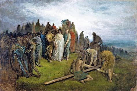 Christ on Golgotha Hill - Digital Remastered Edition Painting by Gustave Dore - Pixels