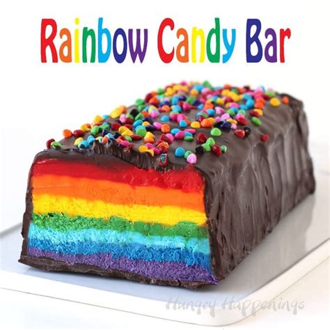 Giant Rainbow Candy Bar with Colorful Nougat in a Dark Chocolate Shell