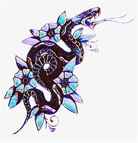 Tattoo Glow Glitch Dragon Flower - Tattoo PNG Image | Transparent PNG Free Download on SeekPNG