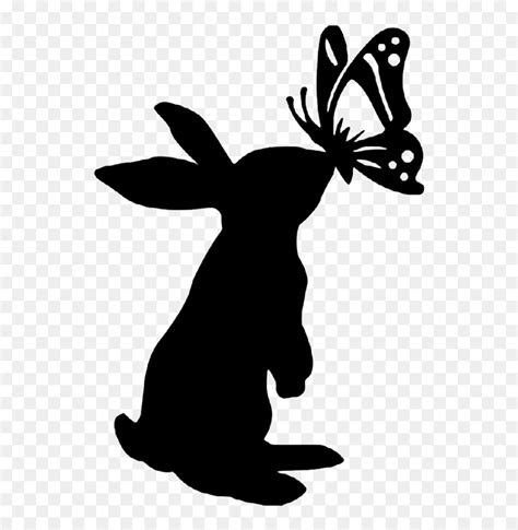 Easter Bunny Silhouette Png - Silhouette Rabbit Clipart Black And White ...