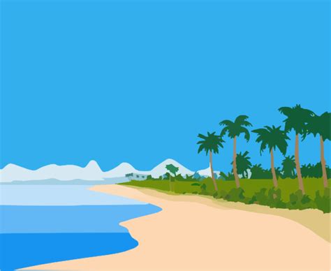 Beach Landscape Clip Art At Clker Com Vector Clip Art Online | Kostenlose bilder, Fotos, Free