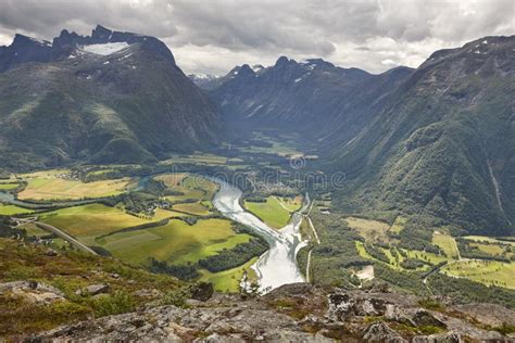 Norway Landscape. Romsdal Fjord, Rauma River and Romsdal Mountains ...