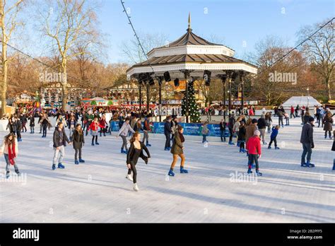 Open air ice skating rink at Christmas at Winter Wonderland, Hyde Park, London, UK Stock Photo ...