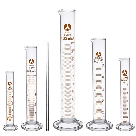 Buy cococity Glass Graduated Measuring Cylinder Set,100ml 50ml 25ml 10ml 5ml Liquid Measuring ...