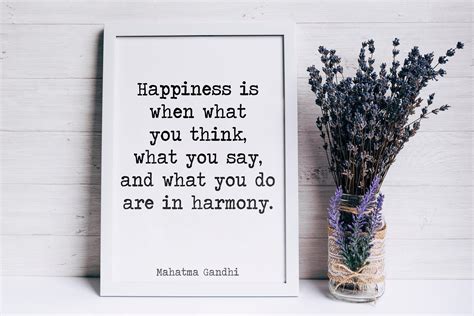 Gandhi Quote Happiness Print Happiness is When What You | Etsy