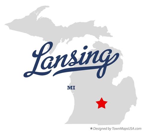 Map of Lansing, MI, Michigan