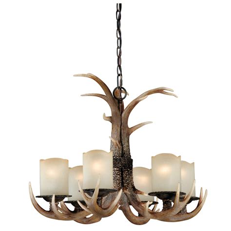 Antler Chandeliers: Rustic Antler Chandelier with 6 Lights | Black Forest Decor