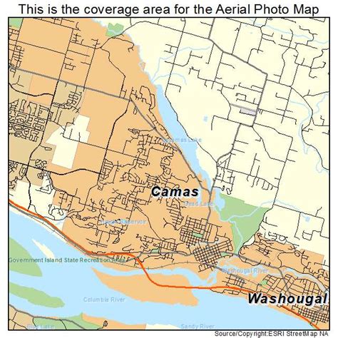 Aerial Photography Map of Camas, WA Washington