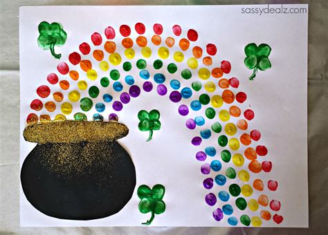 Fingerprint Rainbow Pot of Gold Craft For St. Patrick's Day - Crafty Morning