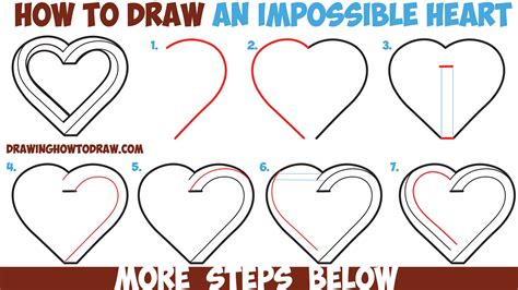 How to Draw an Impossible Heart - Easy Step by Step Drawing Tutorial ...