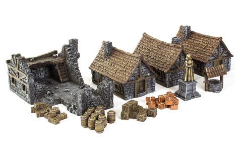 Gamemat.eu 28mm Medieval Houses Terrain Set for Warhammer, Age of Sigm ...